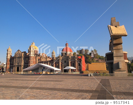 メキシコシティ　グアダルーペ寺院の旧聖堂とテペヤックの丘 9517341