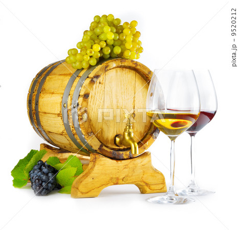 Red and white wine on white background Red and white wine on white background 9520212
