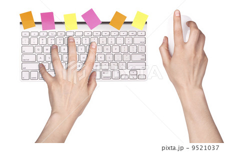 hand and Computer keyboard, mouse 9521037