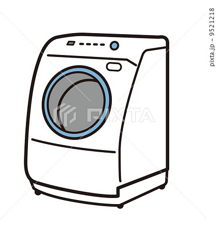 ドラム式の洗濯機のイラスト素材