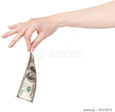 female hands with money isolated on a white female hands with money isolated on a white 9523071