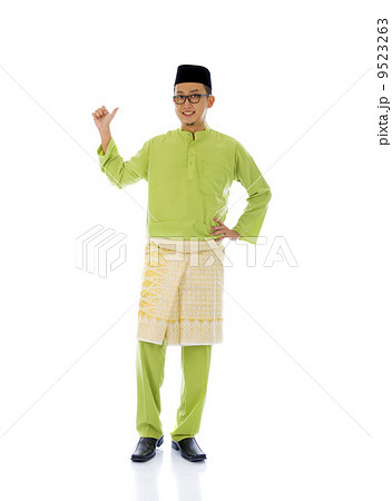 Malay indonesia male with ok sign during ramadan isolated white 9523263