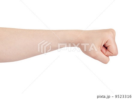 Powerful fist pump against woman hands 9523316