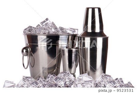bar accessories with ice isolated bar accessories with ice isolated 9523531