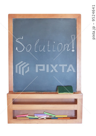 Solution-writing on the blackboard with chalk. 9524641