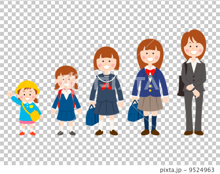 女子学生(成長過程)_02 女子学生(成長過程)_02 9524963