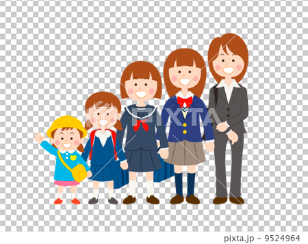 女子学生(成長過程)_01 女子学生(成長過程)_01 9524964