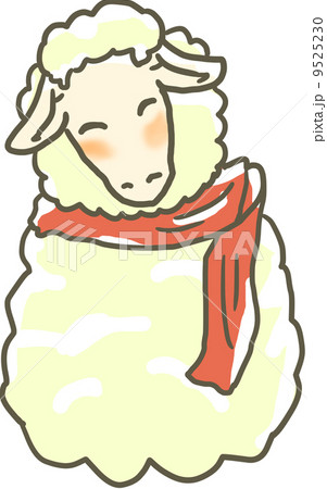 羊のゆきだるまのイラスト素材