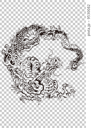 妙心寺 雲龍図 八方にらみの龍のイメージイラストのイラスト素材
