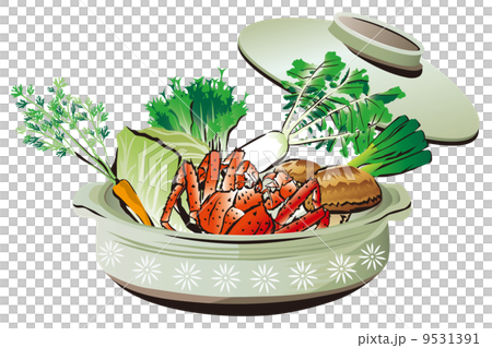 カニすき鍋のイラスト カニすき鍋のイラスト 9531391