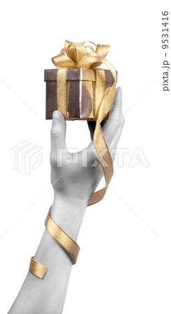 gift in hand isolated on white background 9531416