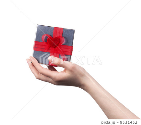 gift in hand isolated on white background gift in hand isolated on white background 9531452