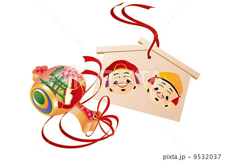 打ち出の小槌と絵馬のイラスト 9532037