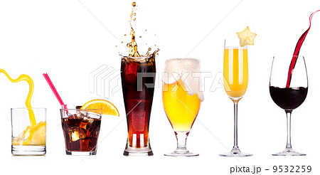Collection of different images of alcohol isolated 9532259