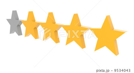 Four stars rating. Concept 3D illustration. 9534043