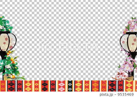ひな祭りのイメージ枠 9535469