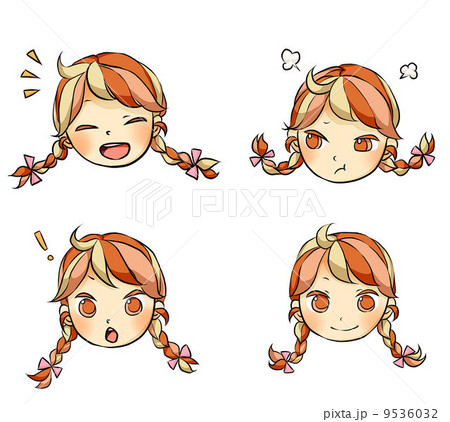 女の子表情４パターン 9536032