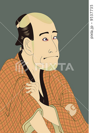 東洲斎写楽 嵐竜蔵の金貸石部金吉のイラストのイラスト素材