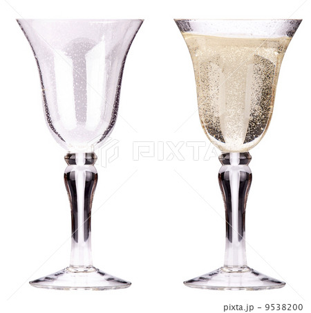 full and empty glass of champagne set isolated full and empty glass of champagne set isolated 9538200