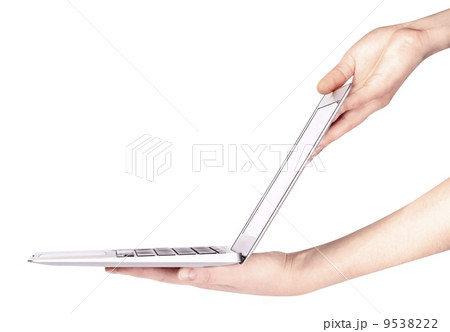 laptop with woman hand isolated laptop with woman hand isolated 9538222