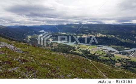 View from Vole paragliding site (Blahoe mountain, Vaga, Oppland, 9538263