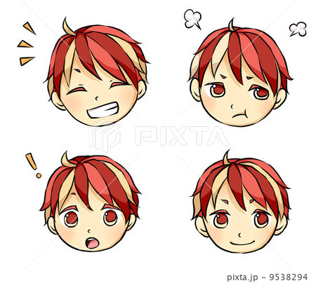 男の子表情４パターン 9538294