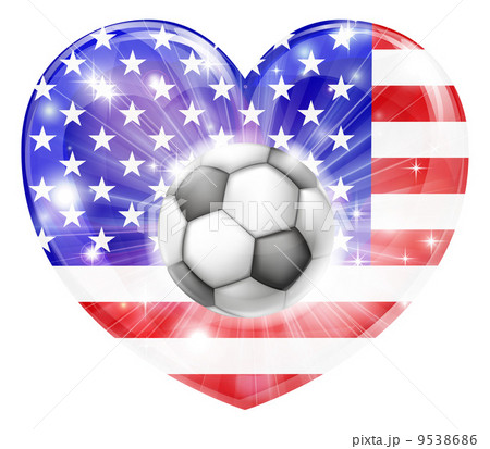 American soccer heart flag 9538686