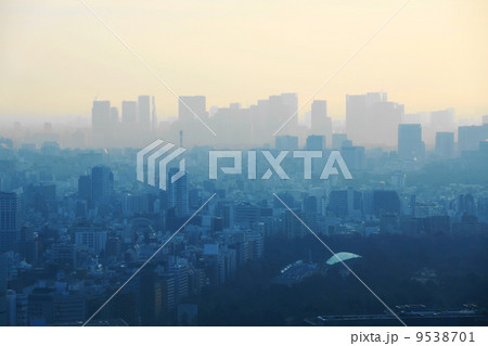 1月都市の風景・街並み361朝もやの東京ﾀﾜｰ 9538701