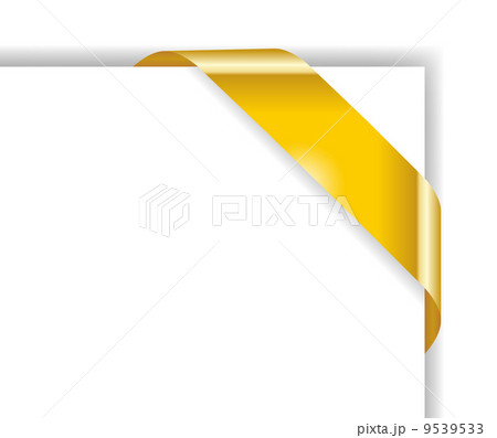 Card for advertising with golden corner ribbon Card for advertising with golden corner ribbon 9539533