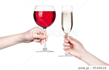 glass of white and red wine making toast glass of white and red wine making toast 9540018