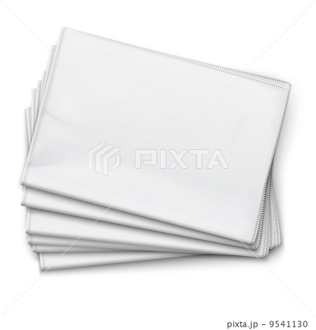 Blank newspapers pile on white background. - Stock Illustration [9541130] -  PIXTA