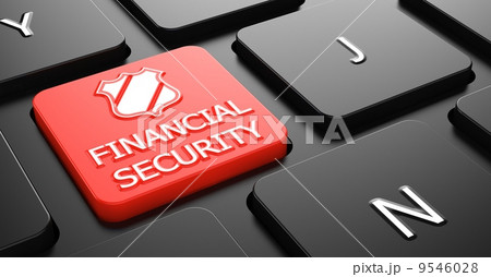 Financial Security Concept on Red Keyboard Button. Financial Security Concept on Red Keyboard Button. 9546028