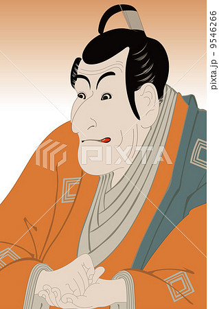 東洲斎写楽 市川蝦蔵の竹村定之進のイラスト 9546266