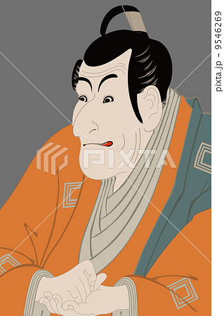 東洲斎写楽 市川蝦蔵の竹村定之進のイラスト 東洲斎写楽 市川蝦蔵の竹村定之進のイラスト 9546269