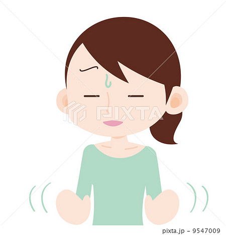 女性 上半身 複雑な顔 断りたいのイラスト素材