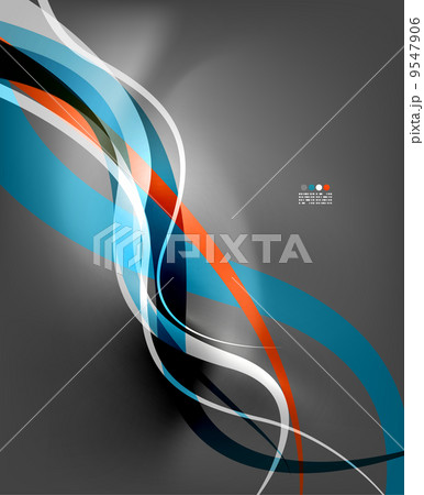 Abstract business wave lines on grey background Abstract business wave lines on grey background 9547906