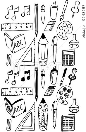 Hand drawn back to school dooldes / icons set 9548597