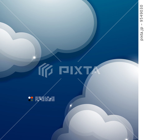 Glass 3d clouds vector template 9549030