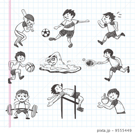 ドローイング 絵 スポーツのイラスト素材
