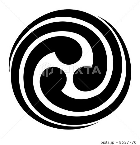 石清水八幡宮　尾長右三つ巴 9557770