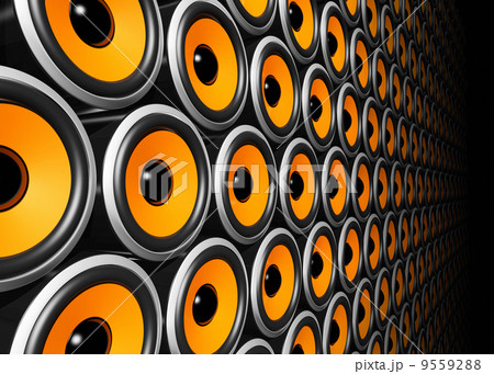 orange speakers wall 9559288