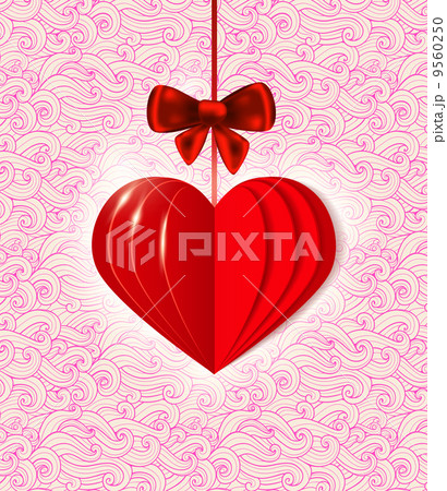 Background with red  paper heart 9560250