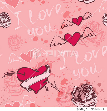 Seamless pattern with hearts 9560251