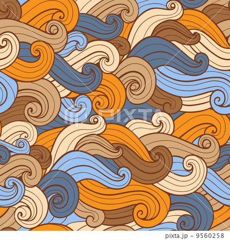 Hand drawn wavy seamless pattern 9560258