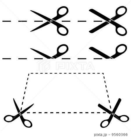Black and white scissors simple shapes for print. 9560366