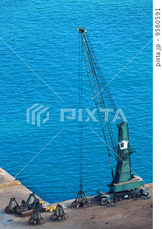 modern dredge in the harbor modern dredge in the harbor 9560591
