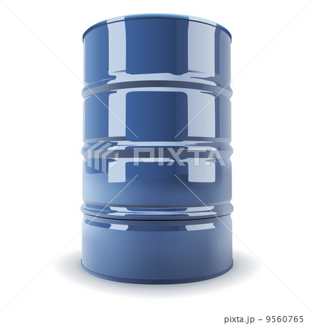 Blue standard metal barrel isolated on white background realisti 9560765
