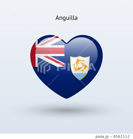 Love Anguilla symbol. Heart flag icon. 9562112