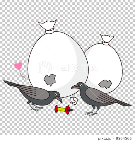ゴミ袋とカラス ゴミ袋とカラス 9564566