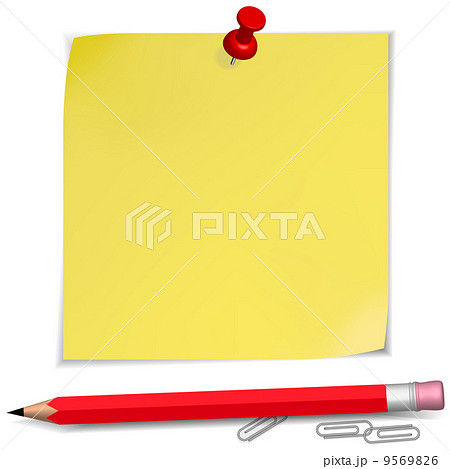 Adhesive Notes with pin and pencil Adhesive Notes with pin and pencil 9569826